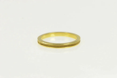 18K 2.0mm Rope Trim Pattern Wedding Band Ring Yellow Gold