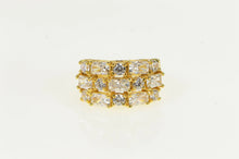 Load image into Gallery viewer, Sterling Silver Tiered Cubic Zirconia Encrusted Statement Band Ring