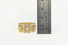 Load image into Gallery viewer, Sterling Silver Tiered Cubic Zirconia Encrusted Statement Band Ring