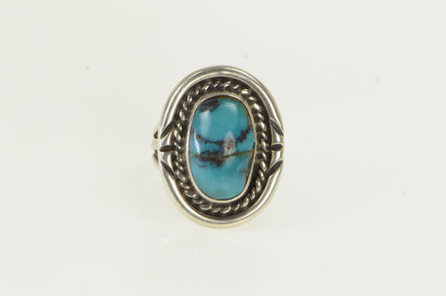 Sterling Silver Southwestern Vintage Turquoise Cabochon Ring