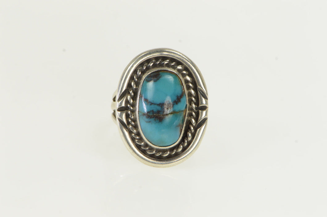 Sterling Silver Southwestern Vintage Turquoise Cabochon Ring