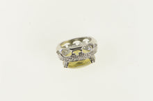 Load image into Gallery viewer, Sterling Silver Brilliant Sim. Citrine Pave CZ Squared Slide Pendant