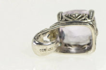 Load image into Gallery viewer, Sterling Silver Faceted Cushion Amethyst Ornate Statement Pendant
