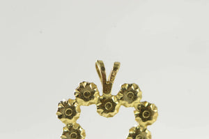 14K Diamond Inset Heart Love Symbol Vintage Charm/Pendant Yellow Gold