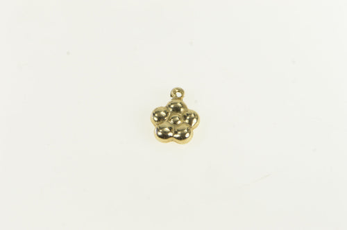 14K Puffy Flower Daisy Blossom Cute Charm/Pendant Yellow Gold