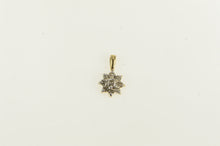 Load image into Gallery viewer, 14K Diamond Flower Cluster Daisy Vintage Pendant Yellow Gold