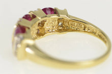 Load image into Gallery viewer, 14K 2.00 Ctw Natural Ruby CZ Vintage Statement Ring Yellow Gold