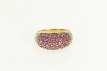 Load image into Gallery viewer, 14K Pave Ruby Encrusted Diamond Accent Domed Ring Yellow Gold