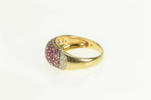 Load image into Gallery viewer, 14K Pave Ruby Encrusted Diamond Accent Domed Ring Yellow Gold