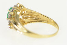 Load image into Gallery viewer, 14K 1.00 Ctw Emerald Diamond Halo Engagement Ring Yellow Gold