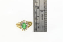 Load image into Gallery viewer, 14K 1.00 Ctw Emerald Diamond Halo Engagement Ring Yellow Gold