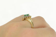 Load image into Gallery viewer, 14K 1.00 Ctw Emerald Diamond Halo Engagement Ring Yellow Gold