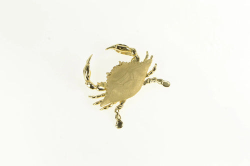 14K 3D Crab Crustacean Cancer Astrology Zodiac Pendant Yellow Gold