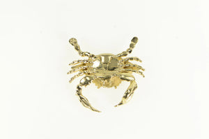 14K 3D Crab Crustacean Cancer Astrology Zodiac Pendant Yellow Gold