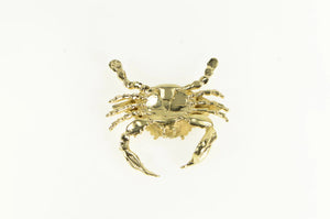 14K 3D Crab Crustacean Cancer Astrology Zodiac Pendant Yellow Gold