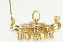 Load image into Gallery viewer, 14K Victorian Opal Seed Pearl Fleur De Lis Pendant/Pin Yellow Gold