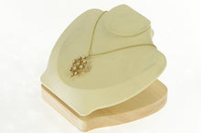 Load image into Gallery viewer, 14K Victorian Opal Seed Pearl Fleur De Lis Pendant/Pin Yellow Gold