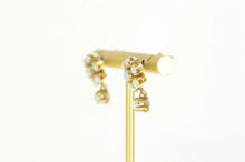 Load image into Gallery viewer, 14K Victorian Opal Ornate Flower Cluster Dangle Earrings Yellow Gold