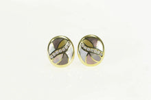 Load image into Gallery viewer, 14K Asch Grossbardt Mother of Pearl Diamond Earrings Yellow Gold