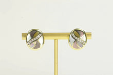 Load image into Gallery viewer, 14K Asch Grossbardt Mother of Pearl Diamond Earrings Yellow Gold