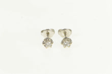 Load image into Gallery viewer, 14K 0.25 Ctw 1950&#39;s Diamond Solitaire Stud Earrings White Gold