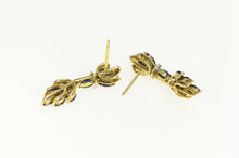 Load image into Gallery viewer, 14K Marquise Sapphire Diamond Cluster Dangle Earrings Yellow Gold