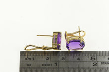 Load image into Gallery viewer, 14K Vintage Oval Natural Amethyst French Clip Earrings Yellow Gold