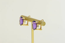 Load image into Gallery viewer, 14K Vintage Oval Natural Amethyst French Clip Earrings Yellow Gold