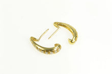 Load image into Gallery viewer, 14K 0.66 Ctw Diamond Semi Hoop Curved Bar Earrings Yellow Gold