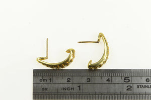 14K 0.66 Ctw Diamond Semi Hoop Curved Bar Earrings Yellow Gold