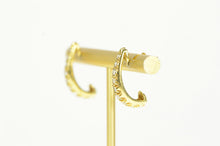 Load image into Gallery viewer, 14K 0.66 Ctw Diamond Semi Hoop Curved Bar Earrings Yellow Gold
