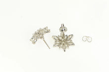 Load image into Gallery viewer, 14K 3.00 Ctw 1950&#39;s Diamond Flower Snowflake Earrings White Gold