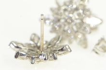 Load image into Gallery viewer, 14K 3.00 Ctw 1950&#39;s Diamond Flower Snowflake Earrings White Gold