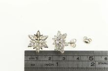 Load image into Gallery viewer, 14K 3.00 Ctw 1950&#39;s Diamond Flower Snowflake Earrings White Gold