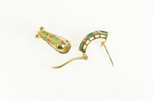 Load image into Gallery viewer, 14K 1.08 Ctw Vintage Emerald Diamond Curved Earrings Yellow Gold