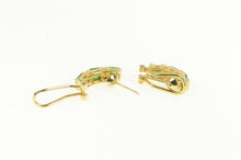 Load image into Gallery viewer, 14K 1.08 Ctw Vintage Emerald Diamond Curved Earrings Yellow Gold