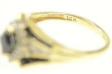 Load image into Gallery viewer, 14K Natural Sapphire Diamond Halo Engagement Ring Yellow Gold