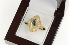 Load image into Gallery viewer, 14K Sapphire Diamond Ballerina Halo Engagement Ring Yellow Gold