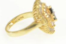 Load image into Gallery viewer, 14K Sapphire Diamond Ballerina Halo Engagement Ring Yellow Gold