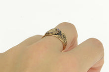 Load image into Gallery viewer, 10K Victorian Masonic G Compass Square Enamel Ring Yellow Gold