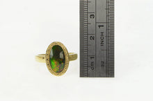 Load image into Gallery viewer, 14K Ammolite Faceted Triplet Oval Statement Ring Yellow Gold