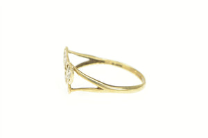 10K Two Tone Filigree Butterfly Change Symbol Ring Yellow Gold