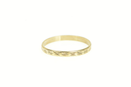 14K Diamond Cut X Criss Cross Simple Band Ring Yellow Gold