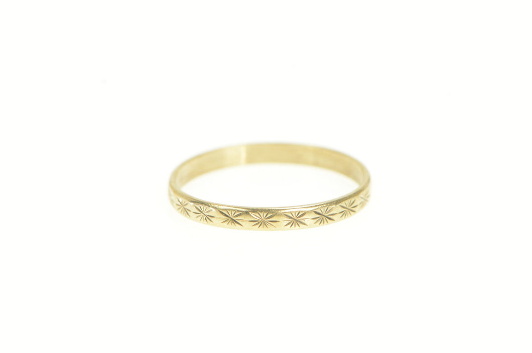 14K Diamond Cut X Criss Cross Simple Band Ring Yellow Gold