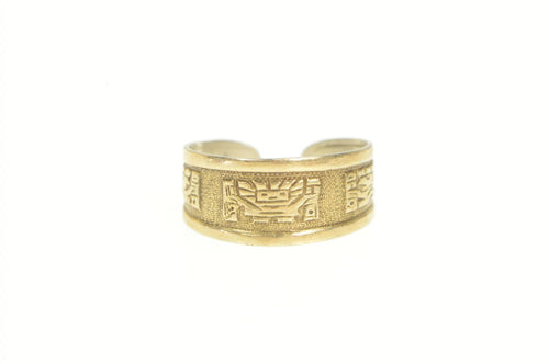 Gold Filled Peruvian Motif Tribal Pattern Band Ring