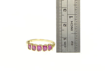 Load image into Gallery viewer, 14K Five Stone Oval Natural Ruby Band Ring Yellow Gold