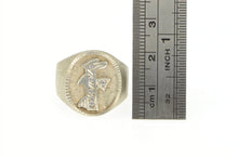 Load image into Gallery viewer, Sterling Silver Oval Ornate F Monogram CZ Initial Signet Ring