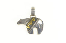 Load image into Gallery viewer, Sterling Silver Thomas Singer Navajo Heartline Fetish Bear Pendant