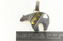 Load image into Gallery viewer, Sterling Silver Thomas Singer Navajo Heartline Fetish Bear Pendant