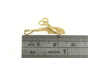 14K Comb Scissors Hair Dresser Barber Stylist Charm/Pendant Yellow Gold
